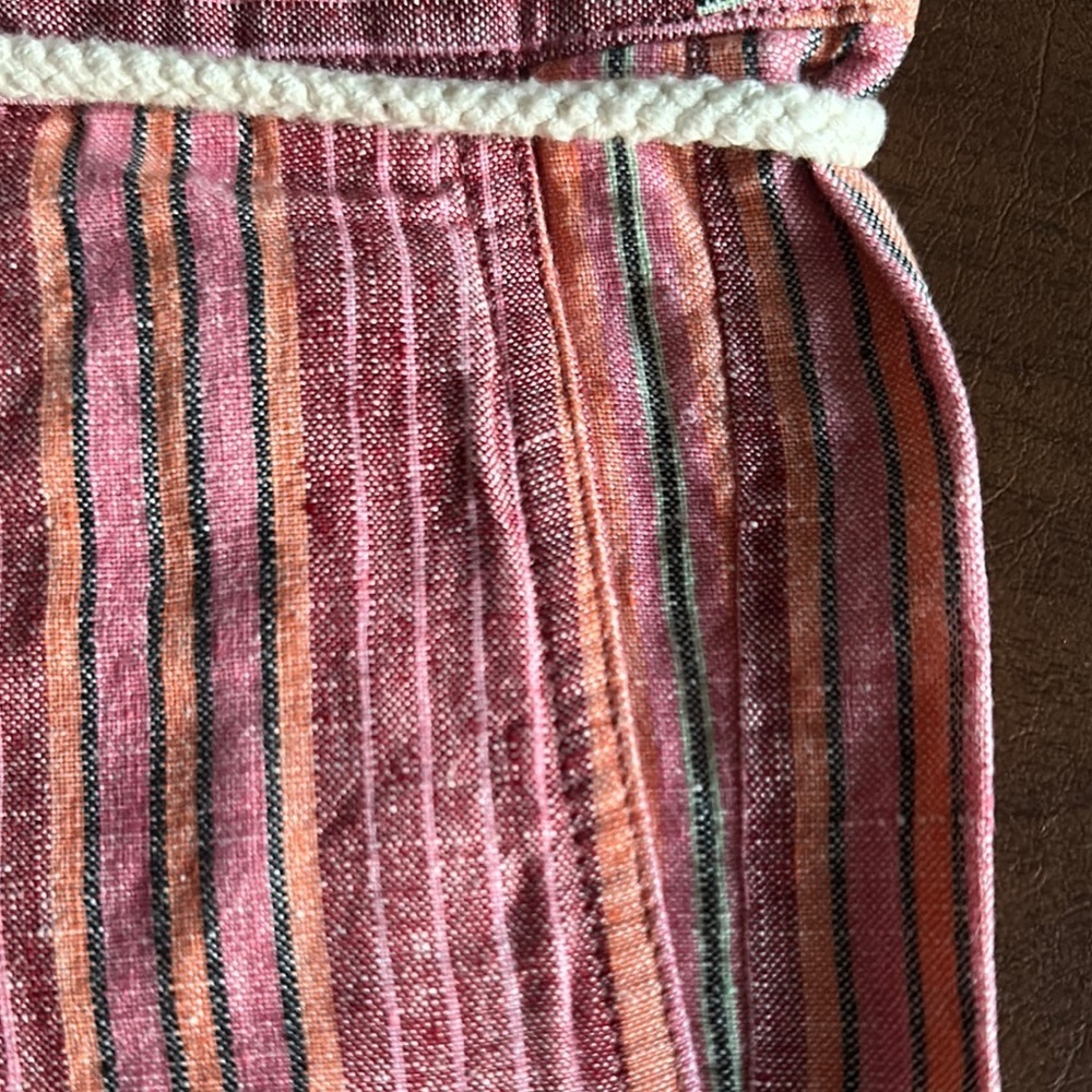 NWT J.Jill Striped Shorts, Sz 14, Rope Belt, Slash Side Pockets - Picture 8 of 9